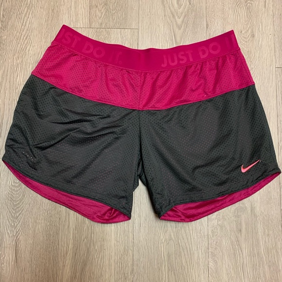 Nike Pants - Nike Pink And Grey Short Net Material Large